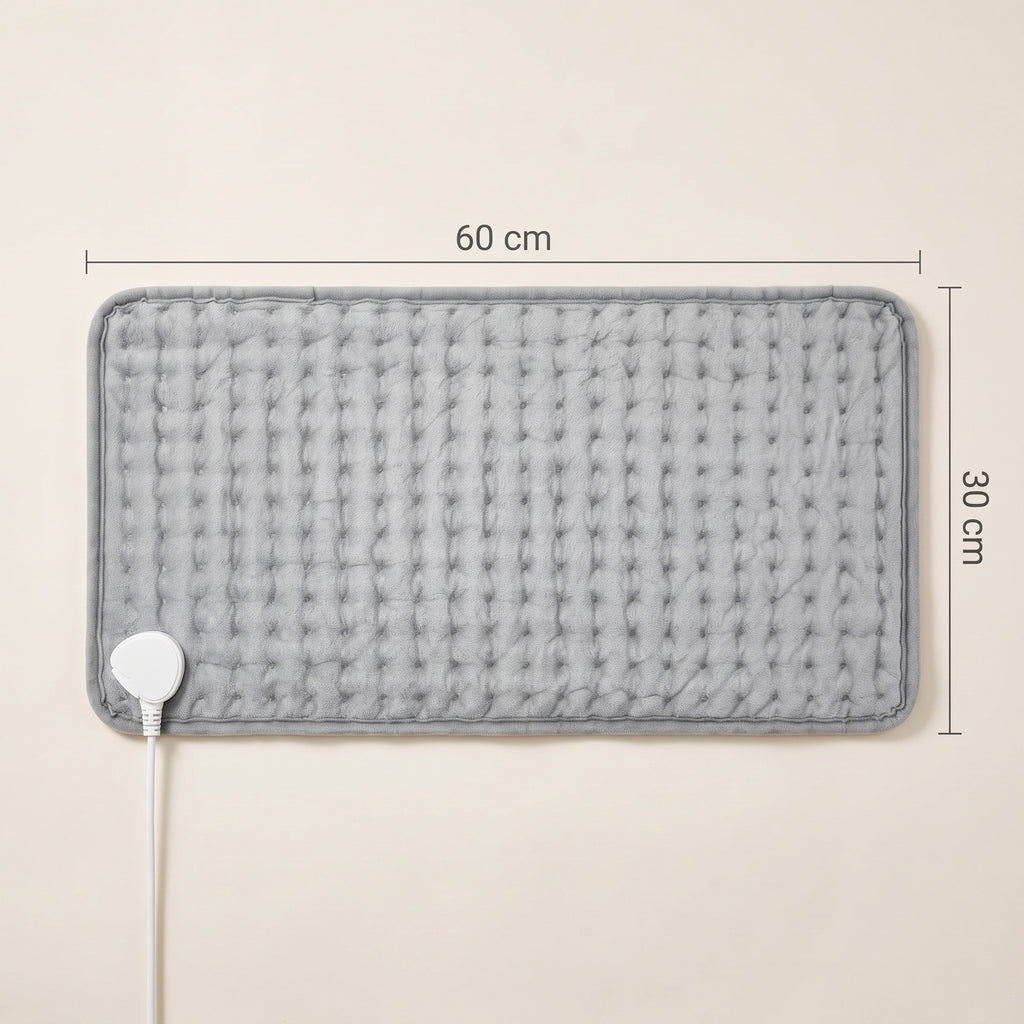 Dimensions du coussin chauffant électrique XL : 60 cm de long et 30 cm de large