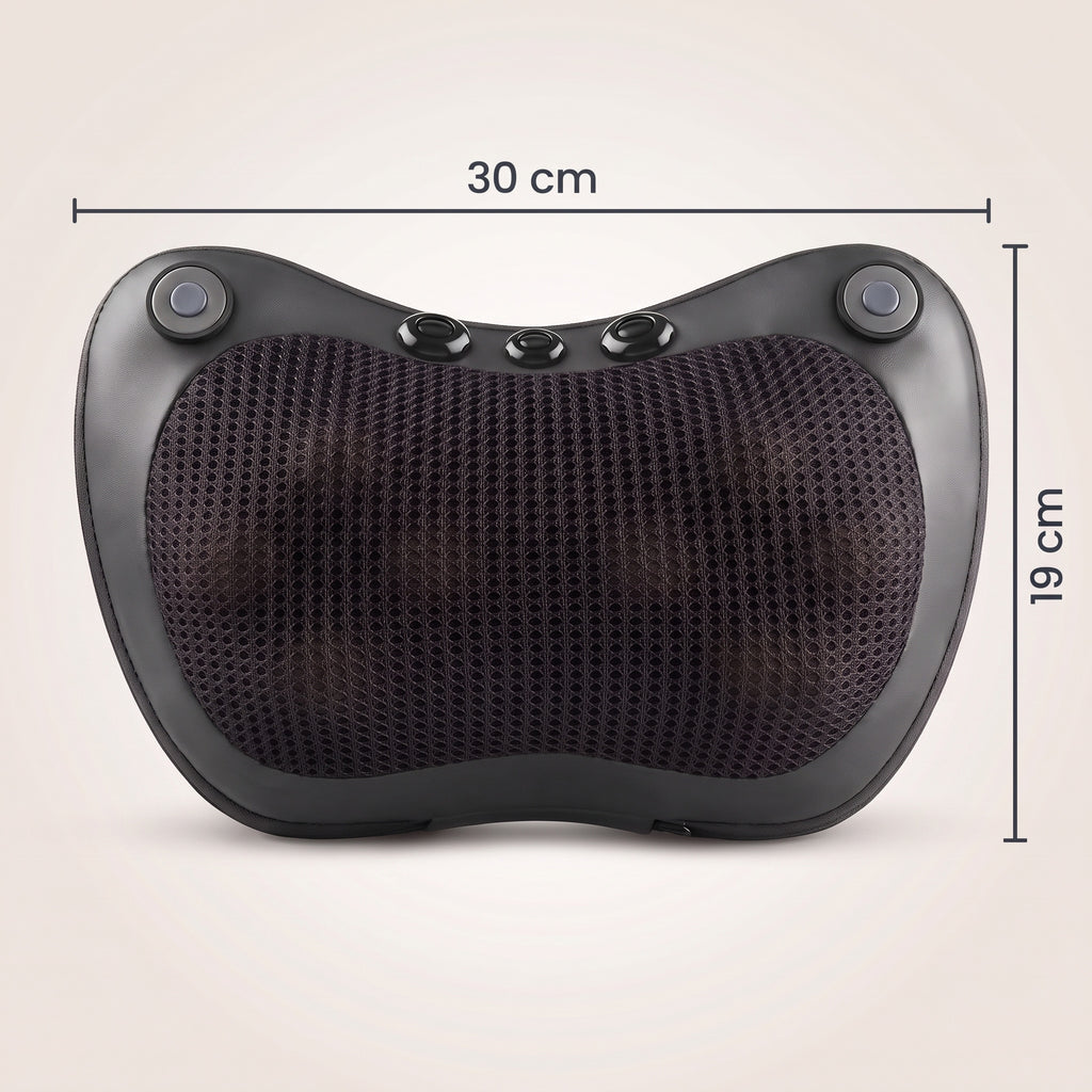 Dimensions du coussin de massage shiatsu : 30 cm de large, 19 cm de haut