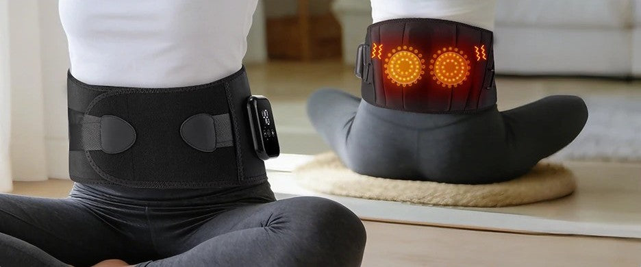 Ceinture portée en position assise, vue de face et vue de dos