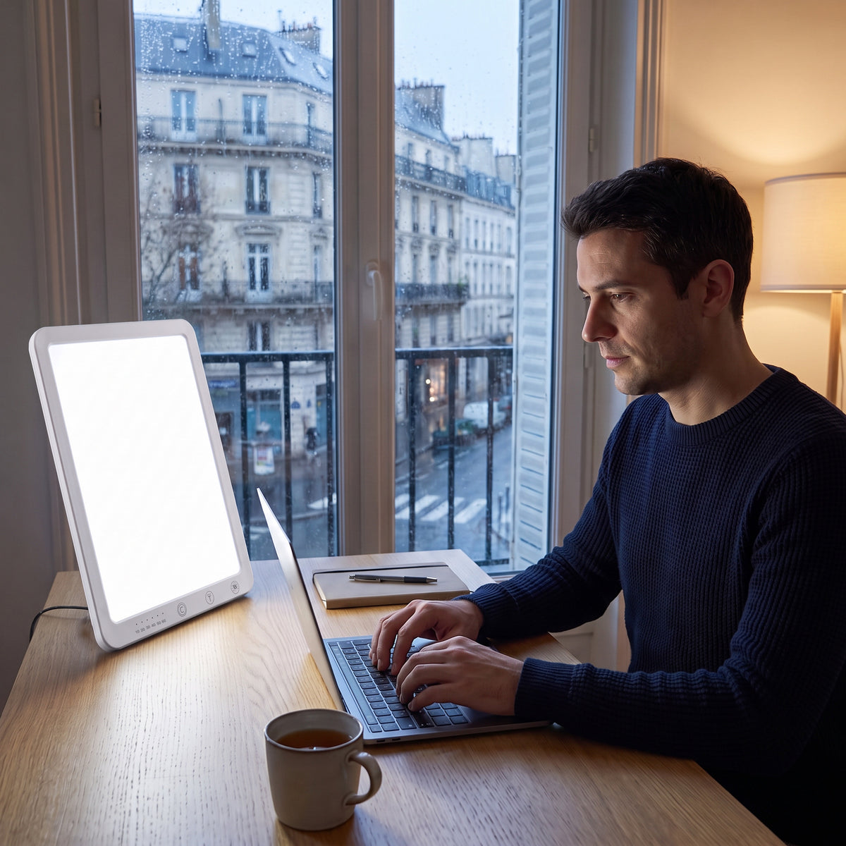 Une lumière du jour, posée sur la table